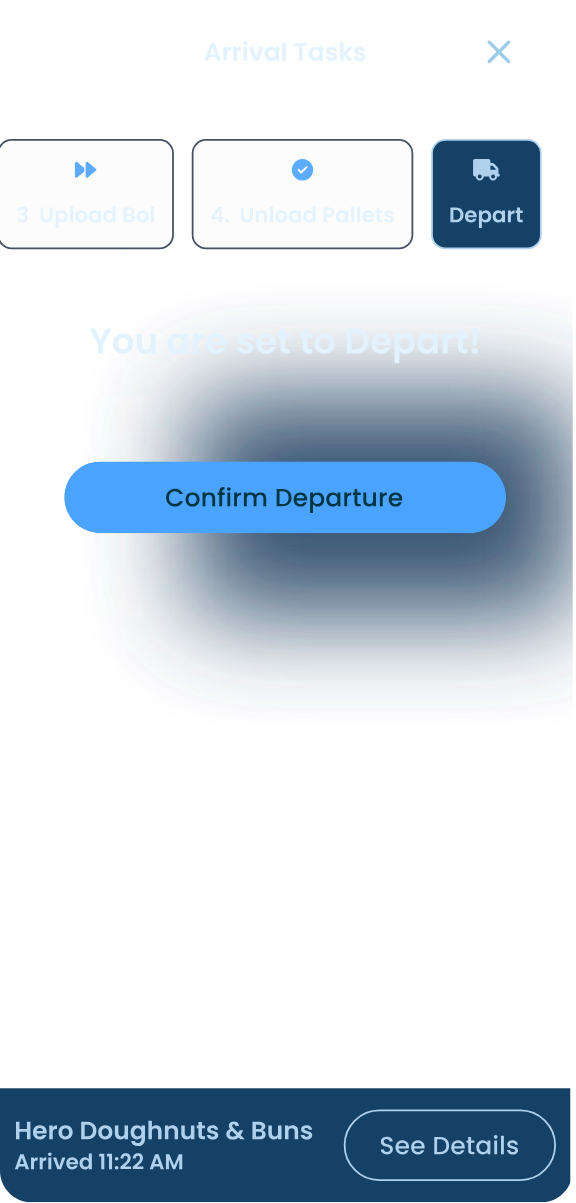 Depart screen