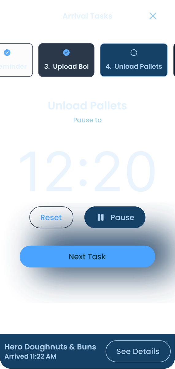 Arrival task, timer