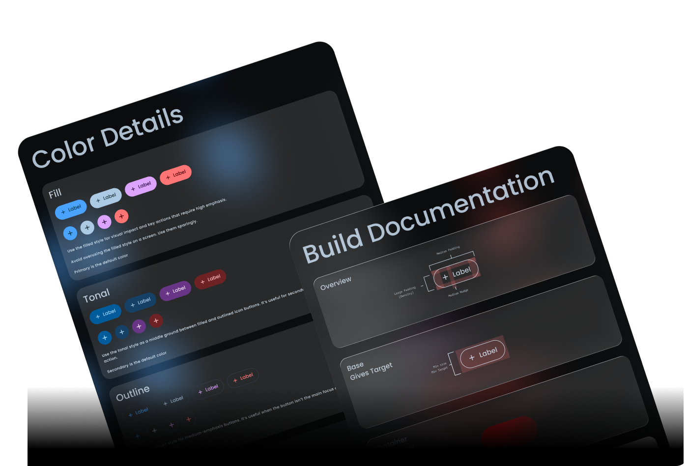 Color Details and Build Documentation, Figma component documentation